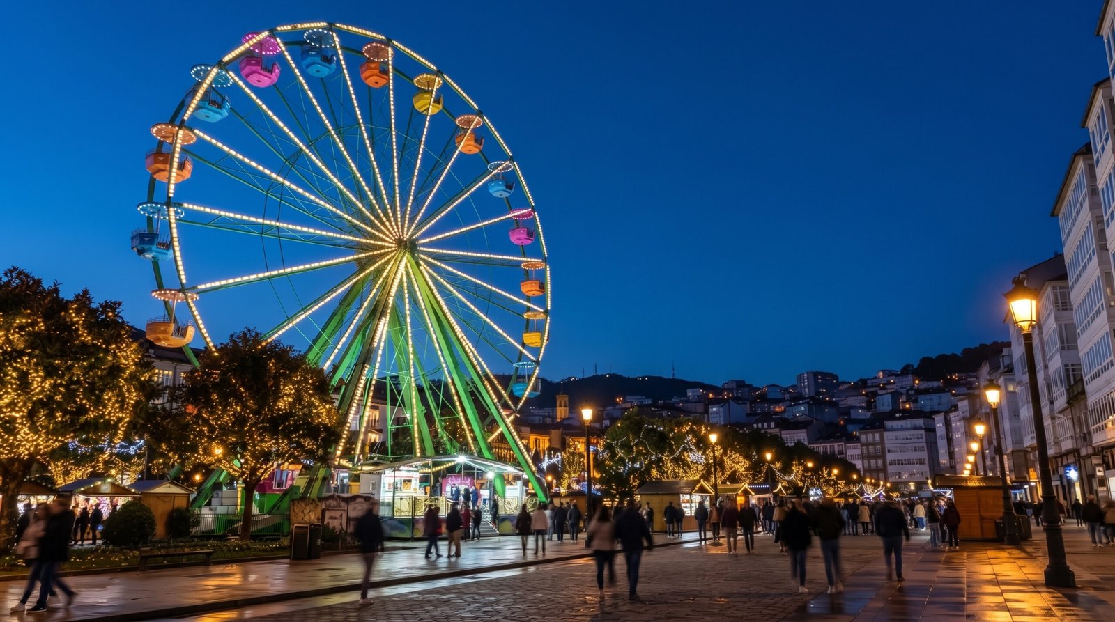 Noria panorámica en la Navidad de Vigo